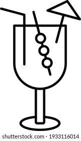 Diseño de iconos de esquema de cóctel de vector
