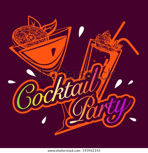 Vector Cocktail Party Background Design Stock Vector (Royalty Free ...