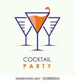 Vector of cocktail party logo symbol or icon