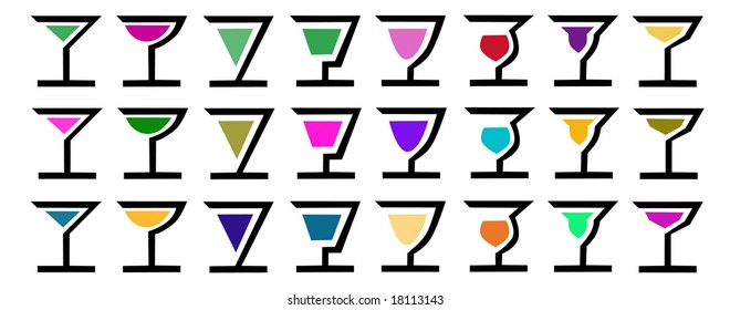 vector cocktail silhouette