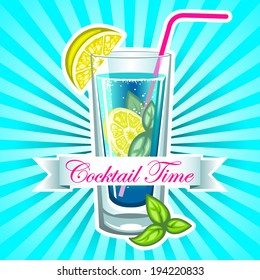 Vector cocktail time background design