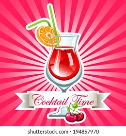 Vector cocktail time background design