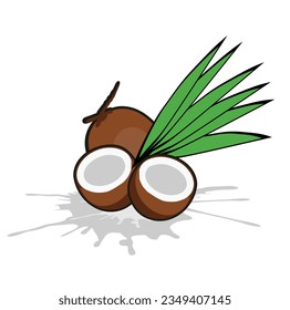 Vector Coconut Icons for Celebration