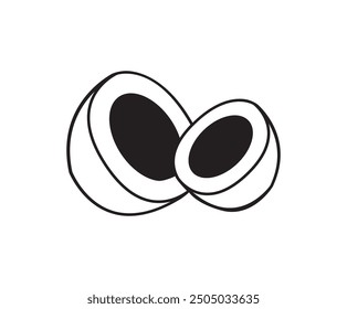 Vector coconut isolated on a white background.