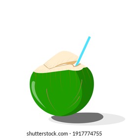 Vector coconut open lid to drink water