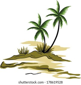 Vector Coconut palm tree.Summer holidays