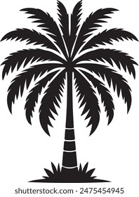 A vector of the coconut tree silhouette