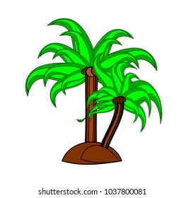 Vector of coconut Trees on white background , Suitable for use in architectural design , Decoration work , Used with natural articles both on print and website.