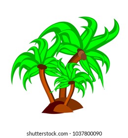 Vector of coconut Trees on white background , Suitable for use in architectural design , Decoration work , Used with natural articles both on print and website.