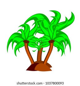 Vector of coconut Trees on white background , Suitable for use in architectural design , Decoration work , Used with natural articles both on print and website.