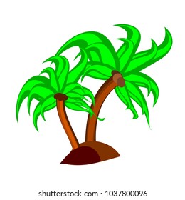 Vector of coconut Trees on white background , Suitable for use in architectural design , Decoration work , Used with natural articles both on print and website.