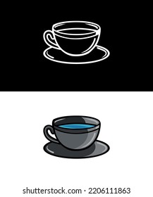 Vector coffe cup glass, design vector coffe cup