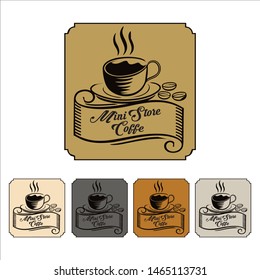 vector Coffe Cup . Set Color. Logo, Emblem, Poster, print