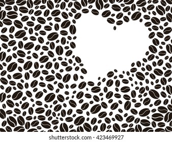Vector coffee background. Decorative rectangular background with place for your text. 