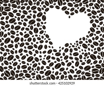 Vector coffee background. Decorative rectangular background with place for your text. 