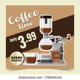 Vector coffee banner, Coffee design vector illustration	
