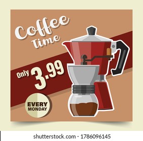 Vector coffee banner, Coffee design vector illustration	
