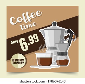 Vector coffee banner, Coffee design vector illustration	
