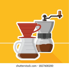 Pancarta de café vectorial, ilustración vectorial de diseño de café
