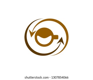 Vector of coffee bean and arrow logo combination