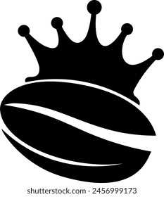 vector coffee bean with crown transparent background