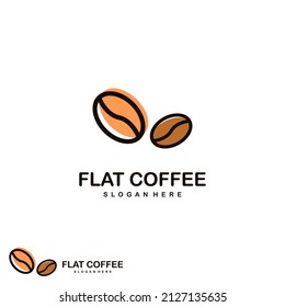 vector Coffee Bean flat Icon logo on isolated Background. Flat logo Design Element. for coffee shop, cafe, and restaurant.
