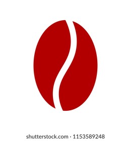 Vector Coffee Bean Icon Isolated On White Background