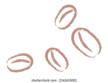 Vector coffee bean icon. Isolated texture drawing.