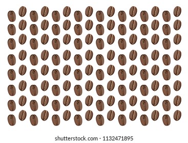 Vector Coffee bean pattern, background.