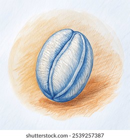 Vector Coffee Bean, Coffee Bean Sketch drawn and Coffee Bean Doodle Image illustration on white background