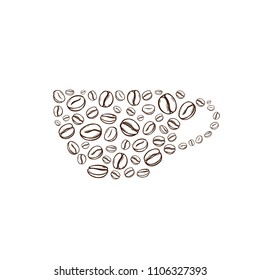 Vector Coffee beans in form of cup