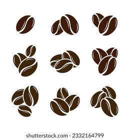 Vector coffee beans icon collections