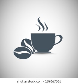Vector coffee beans icon Coffee cup icon vector