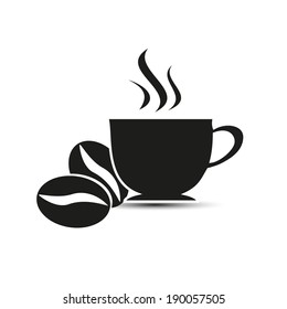 Vector coffee beans icon Coffee cup icon vector