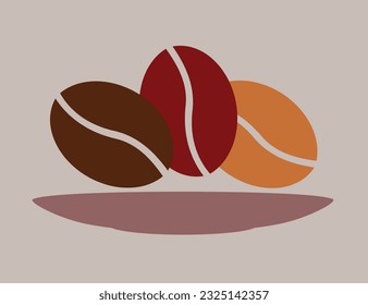 Vector coffee beans icon. Vector illustration.