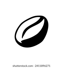 vector coffee beans icon isolated on white background