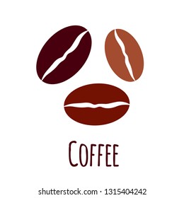 Vector coffee beans icon. Simple flat illustration