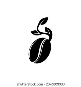 Vector coffee beans icon solated coffee beans on white background