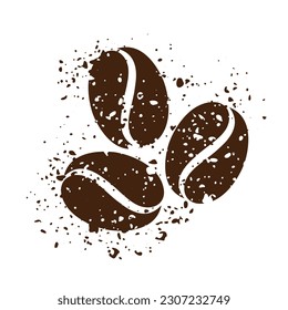 Vector coffee beans icon. Icon of well roasted coffee beans