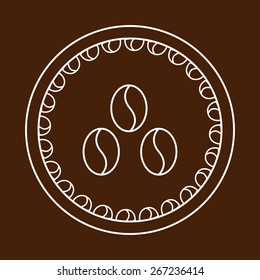 Vector Coffee beans and icons in outline style - abstract logo design elements