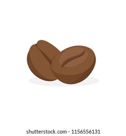 Vector coffee beans isolated on white background