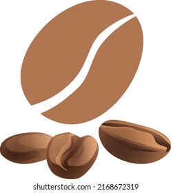 Vector of coffee beans. Coffee beans on a white background. Free space for text. Choosing the perfect grain