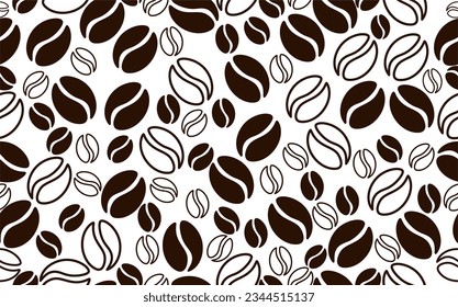 
vector coffee beans pattern background seamless on white light color coffee background, brown and white Templates for flyers, banners, invitations, restaurant or cafe menu design.