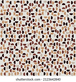 Vector coffee beans pattern. Seamless abstract wallpaper brown shapes. Coffee beans wallpaper pattern.