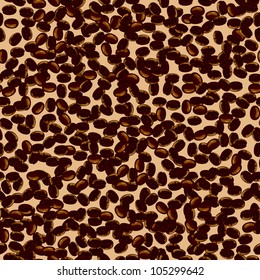 Vector coffee beans seamless background
