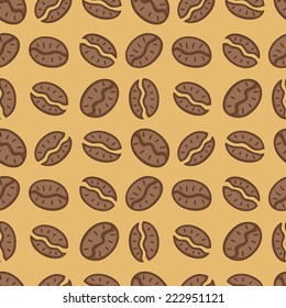 Vector coffee beans seamless pattern.
