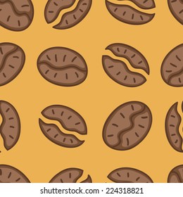 Vector coffee beans seamless pattern.
