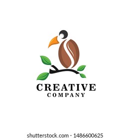 vector coffee bird logo design inspiration