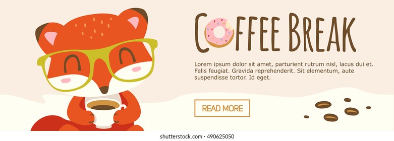 vector coffee break illustration banner