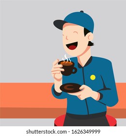 vector coffee break shop icon